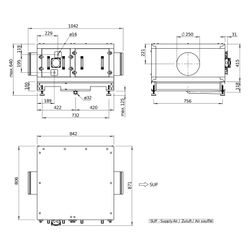 Helios Direktverdampfer AIR1-CO DX XHP 1500 R als Change-over-Register, Anschluss rechts... HELIOS-40579 4010184405795 (Abb. 1)