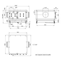 Helios Direktverdampfer AIR1-CO DX XHP 1000 R als Change-over-Register, Anschluss rechts... HELIOS-40566 4010184405665 (Abb. 1)
