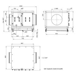 Helios Direktverdampfer AIR1-CO DX XHP 2500 R als Change-over-Register, Anschluss rechts... HELIOS-40590 4010184405900 (Abb. 1)