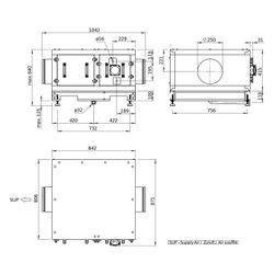 Helios Direktverdampfer AIR1-CO DX XHP 1000 L als Change-over-Register, Anschluss links... HELIOS-40565 4010184405658 (Abb. 1)