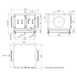 Helios Direktverdampfer AIR1-CO DX XHP 2500 L als Change-over-Register, Anschluss links... HELIOS-40589 4010184405894 (Abb. 1)