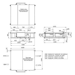 Helios Lüftungsgerät AIR1 XC 1000 L mit WRG Kreuzgegenstrom-WT, E-VHR, Decke, linke Ausfü... HELIOS-40736 4010184407362 (Abb. 1)