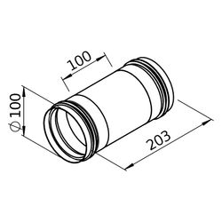 Helios Verbindungsstück FVR 100 flexibel rund, DN 100... HELIOS-40827 4010184408277 (Abb. 1)