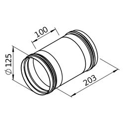 Helios Verbindungsstück FVR 125 flexibel rund, DN 125... HELIOS-40828 4010184408284 (Abb. 1)