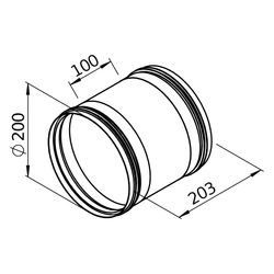 Helios Verbindungsstück FVR 200 flexibel rund, DN 200... HELIOS-40830 4010184408307 (Abb. 1)
