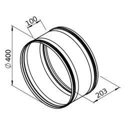Helios Verbindungsstück FVR 400 flexibel rund, DN 400... HELIOS-40834 4010184408345 (Abb. 1)