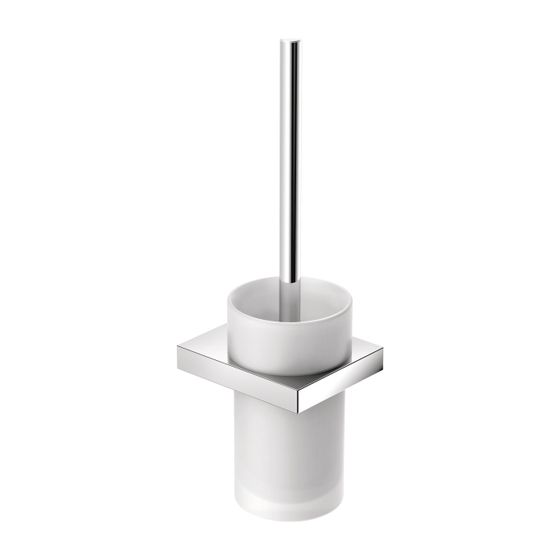 HEWI WC-Bürstengarnitur System 100, chrom, Bürstenglas Kristall satiniert