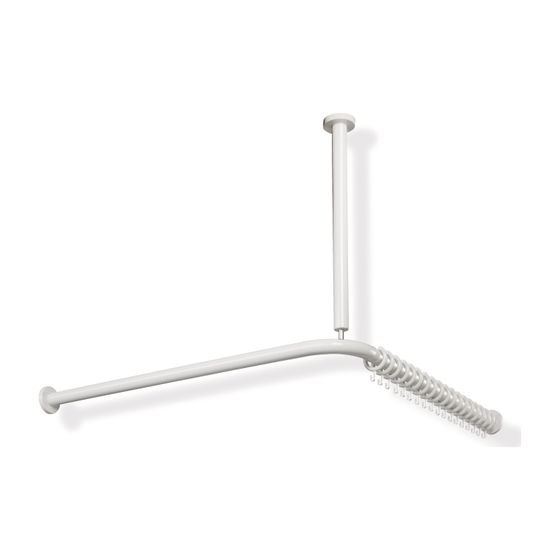 HEWI Vorhangstange Serie 801 983mm, kürzbar, 20 Ringe, Deckenabhängung A:500 umbra