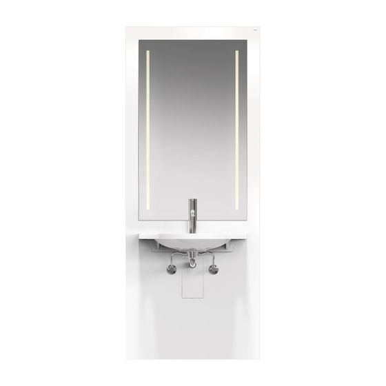 HEWI Waschtisch-Modul S 50, Waschtisch 950.11.121, LED-Spiegel, weiß