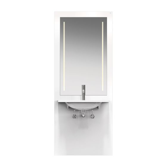 HEWI Waschtisch-Modul S 50, Waschtisch M40.11.501, LED-Spiegel, weiß