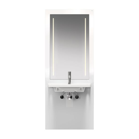 HEWI Waschtisch-Modul S50, Waschtisch 950.11.161, LED-Spiegel, weiß
