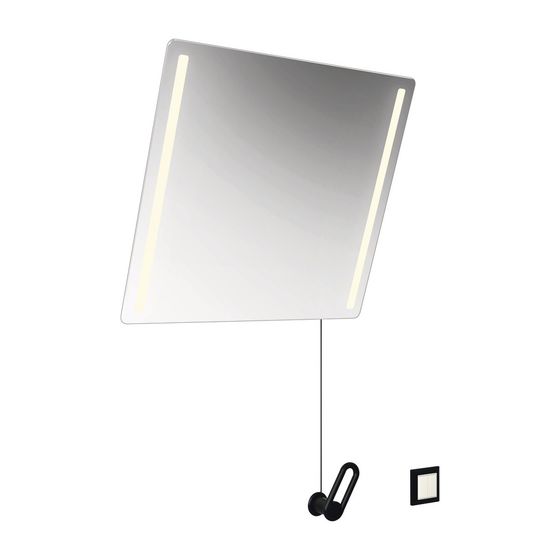 HEWI Kippspiegel LED plus Serie 801 matt, B 600mm H 540mm reinweiß
