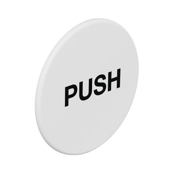 HEWI Symbol DRÜCKEN matt 52mm selbstklebend, Signalweiß, 711BD 98