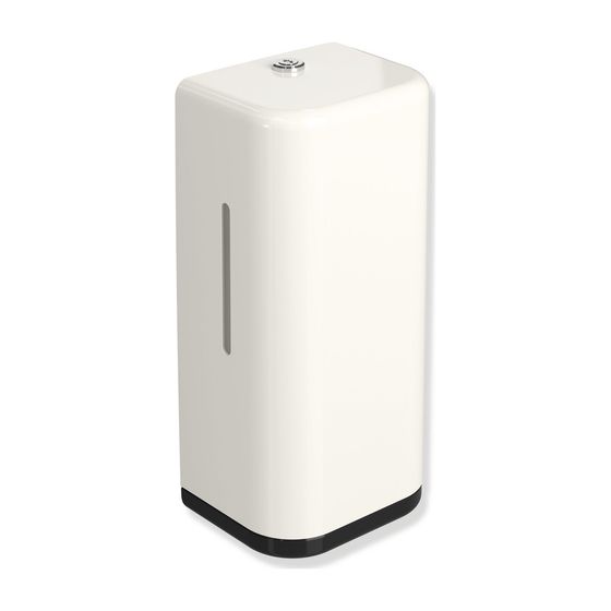 HEWI Seifenspender Serie 477 Sensoric, 500ml, Korpus Reinweiß, Rahmen Tiefschwarz, 477.06.10299 90