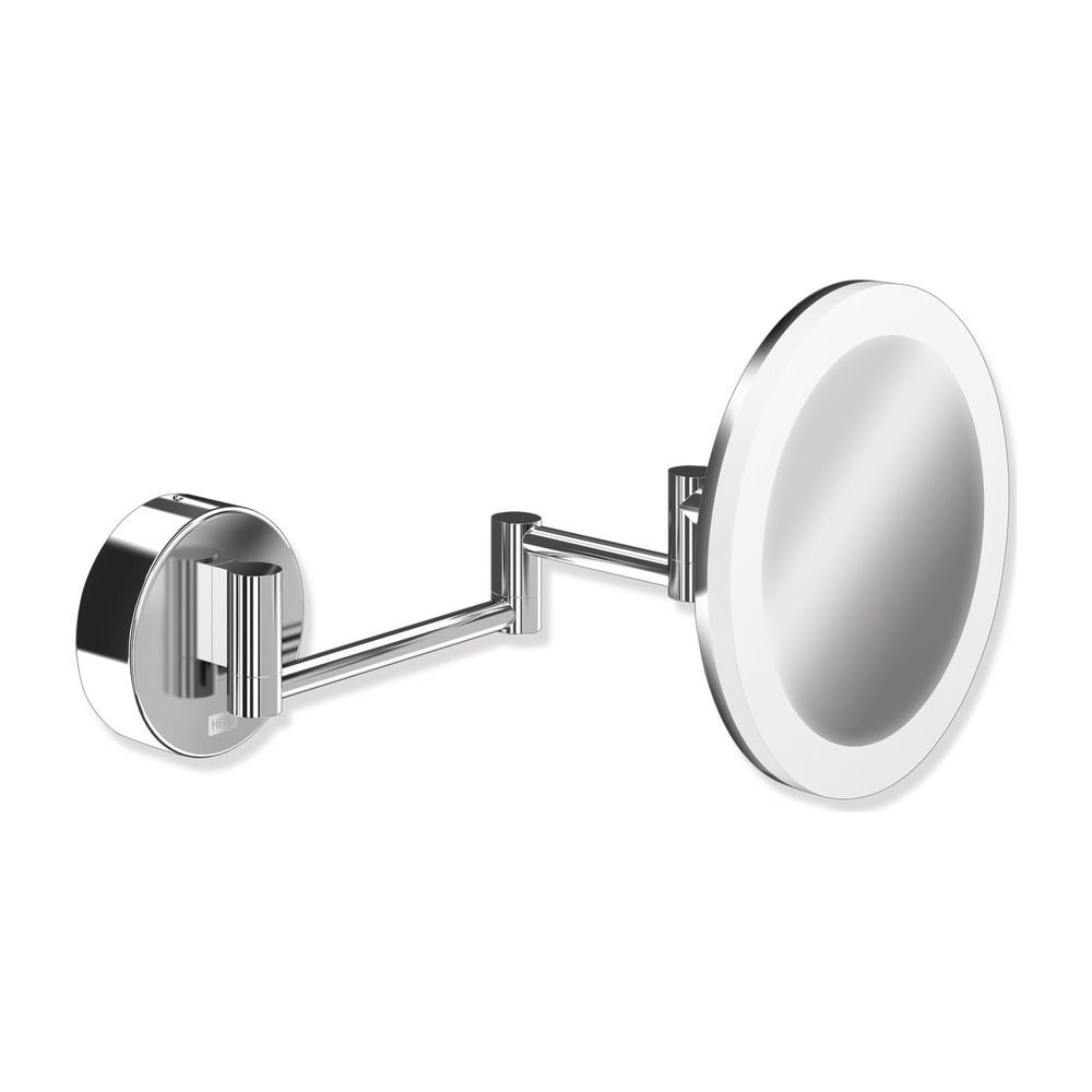 HEWI Kosmetikspiegel LED, rund verchromt, 5-fach Vergrößerung, Dual Light ·  950.01.26040 · Badspiegel ·