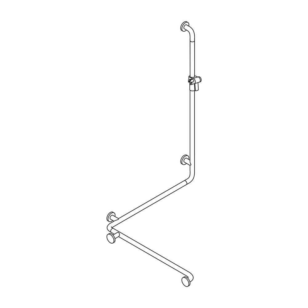 HEWI Duschhandlauf mit Brausehalterstange, Ausführung links Serie 805 Classic 1100... HEWI-805.35.210L 90 4014885410096 (Abb. 3)