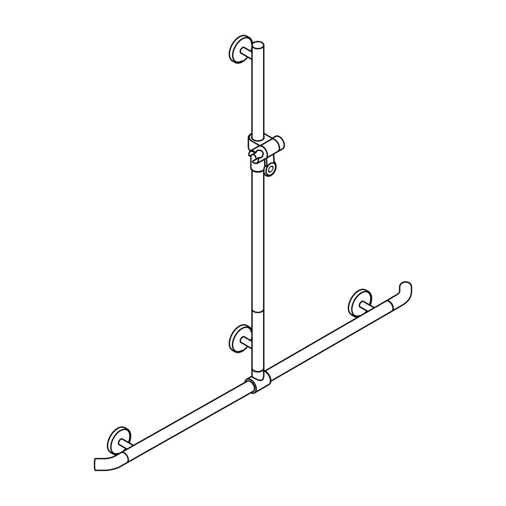 HEWI Duschhandlauf mit verschiebbarer Brausehalterstange System 800 K 1100x1184mm... HEWI-950.35.43090 99 4014885435815 (Abb. 3)