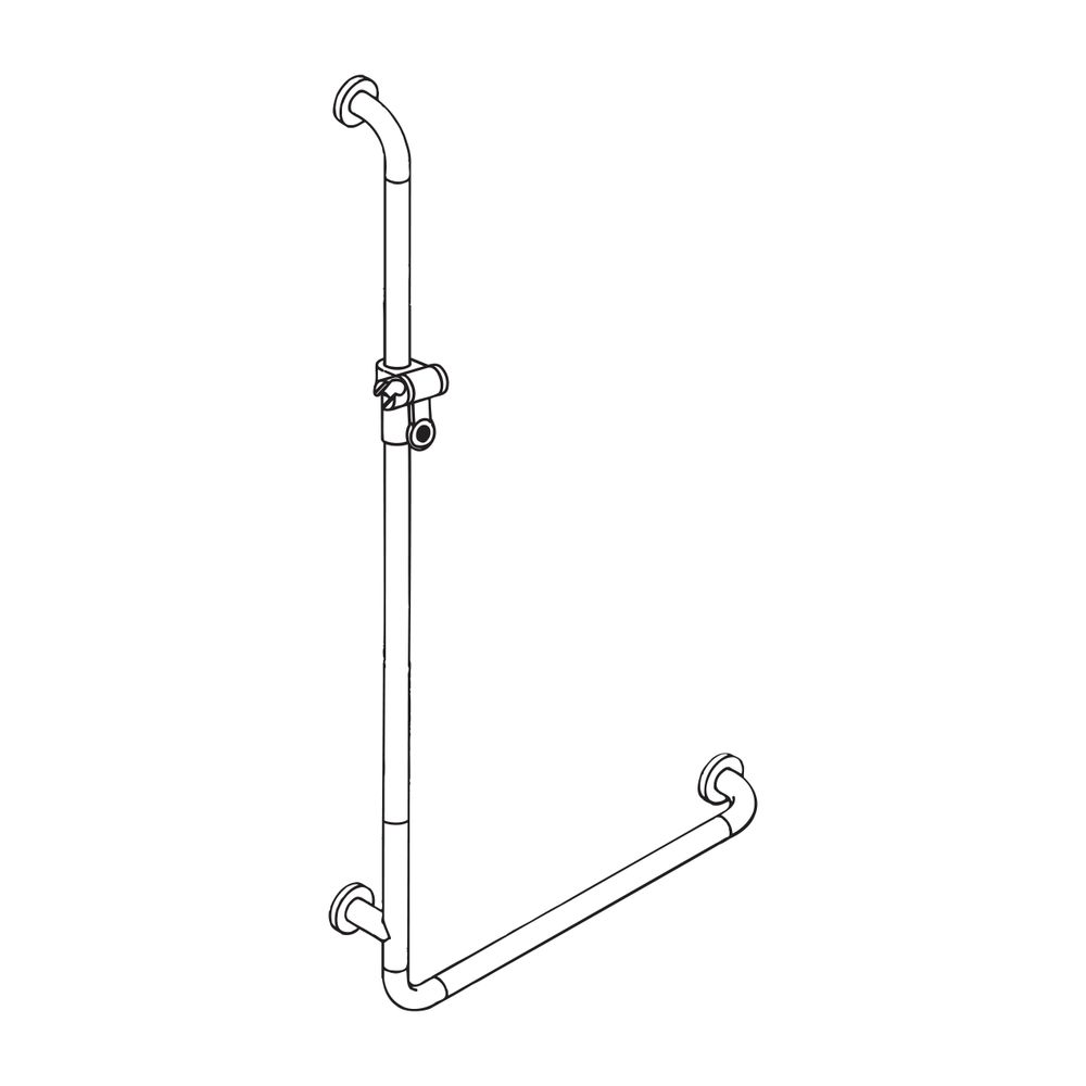 HEWI Winkelgriff mit Brausehalterstange Serie 801 1250x600mm reinweiß... HEWI-801.33.220 99 4014884999943 (Abb. 3)