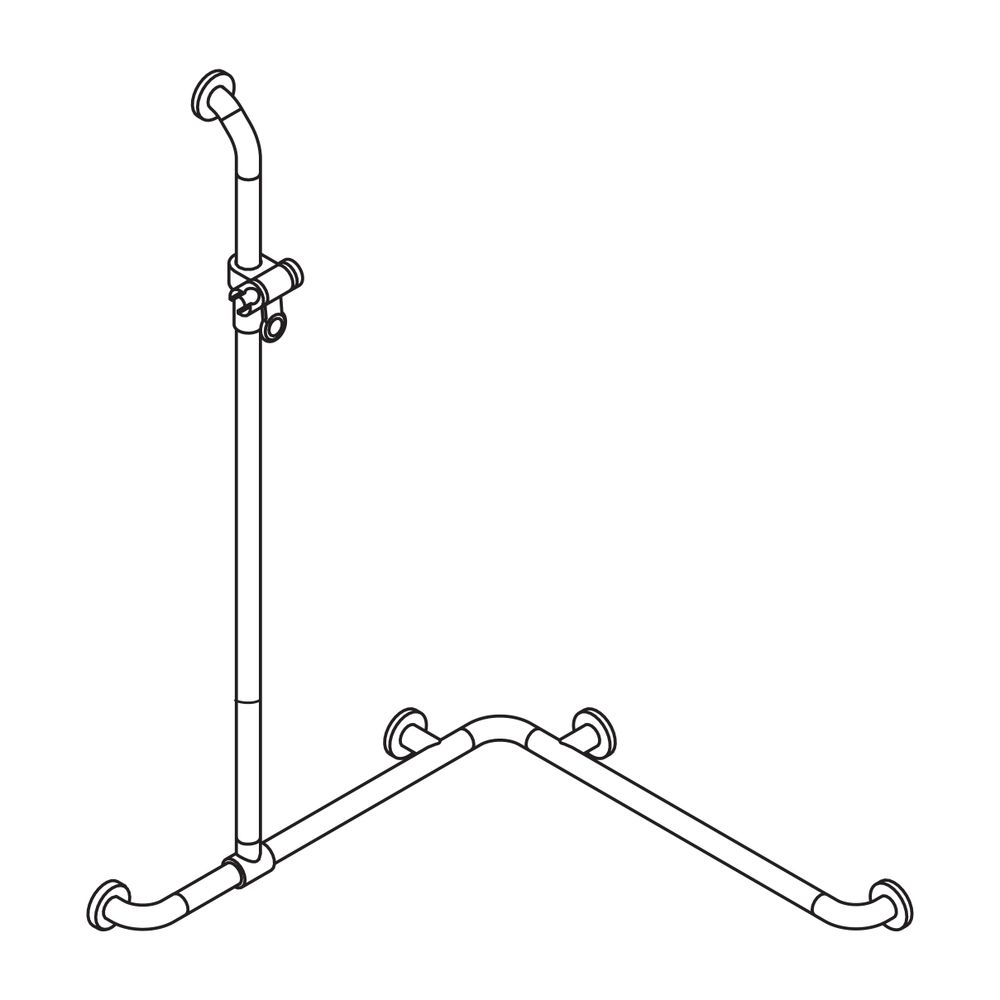 HEWI Duschhandlauf mit verschiebbarer Brausehalterstange 1250x762x762mm suizidhem... HEWI-801.35.99340 86 4014885375685 (Abb. 3)