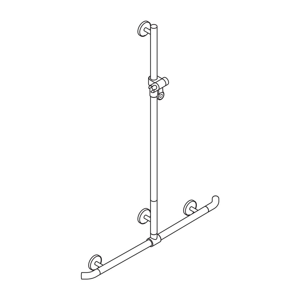 HEWI Duschhandlauf m. verschiebb. Brausehalterstange Warm Touch 1250x962mm, Brauseha... HEWI-950.35.44051 4014885385332 (Abb. 3)