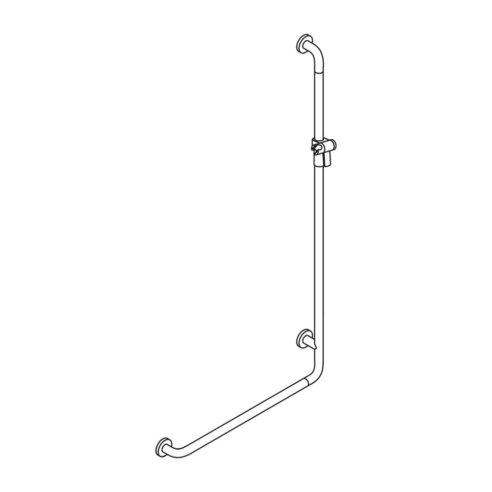 HEWI Winkelgriff mit BrausehalterstangeSer 805, links, D 33mm, 1250x600mm tiefschw... HEWI-805.33.220L 90 4014885388401 (Abb. 3)