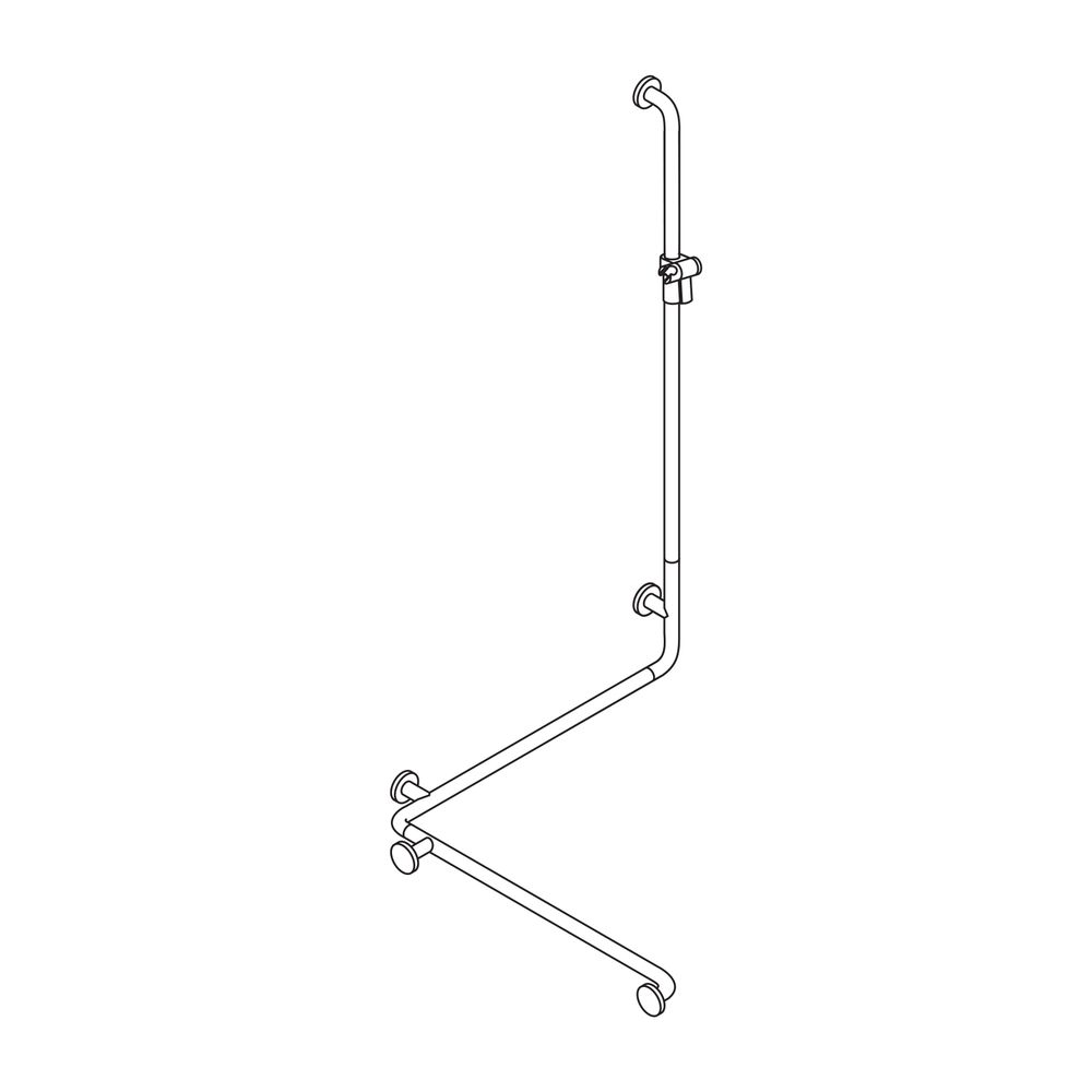 HEWI Duschhandlauf mit Brausehalterstange, Ausführung links Serie 805 1250x762x762... HEWI-805.35.220L 99 4014885388548 (Abb. 3)