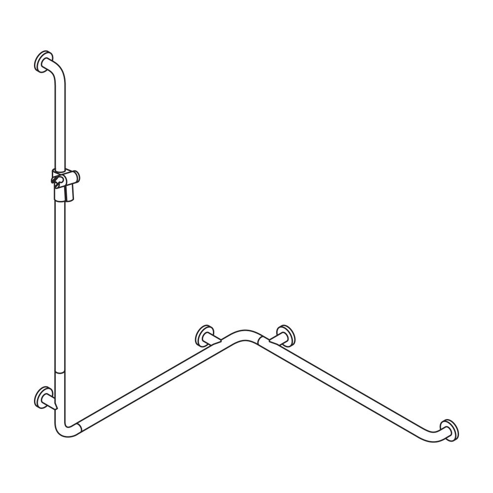 HEWI Duschhandlauf mit Brausehalterstange, Ausführung rechts Serie 805 1250x762x76... HEWI-805.35.220R 92 4014885388555 (Abb. 3)