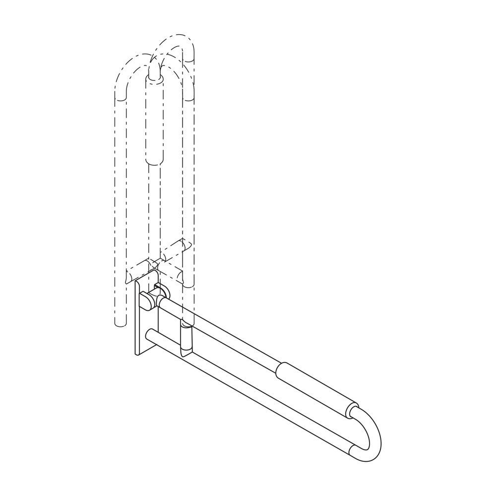 HEWI Stützklappgriff drehbar Serie 801 matt, L 900mm, mit Armpolster reinweiß... HEWI-801.50B131 99 4014885595441 (Abb. 3)