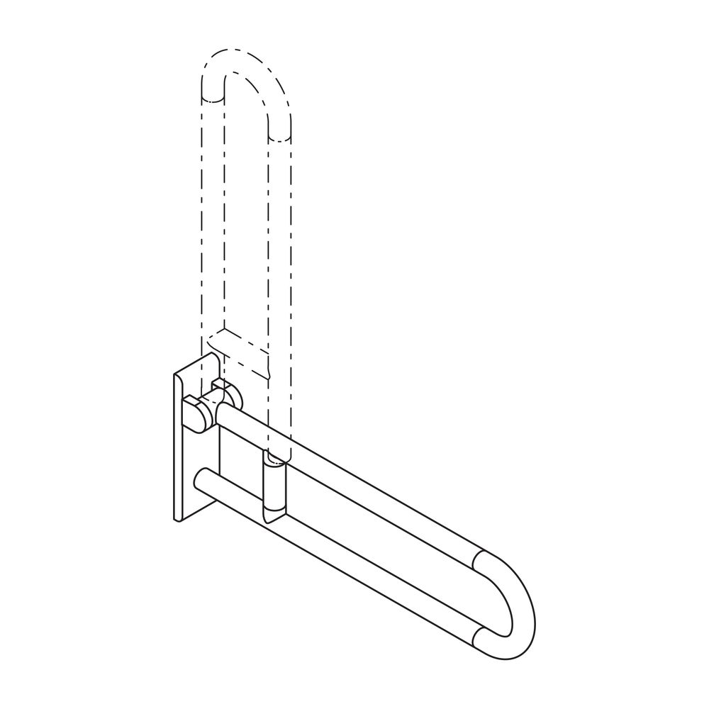 HEWI Stützklappgriff Serie 801 L 700mm, Stahlkern reinweiß... HEWI-801.50.210 99 4014884668115 (Abb. 3)