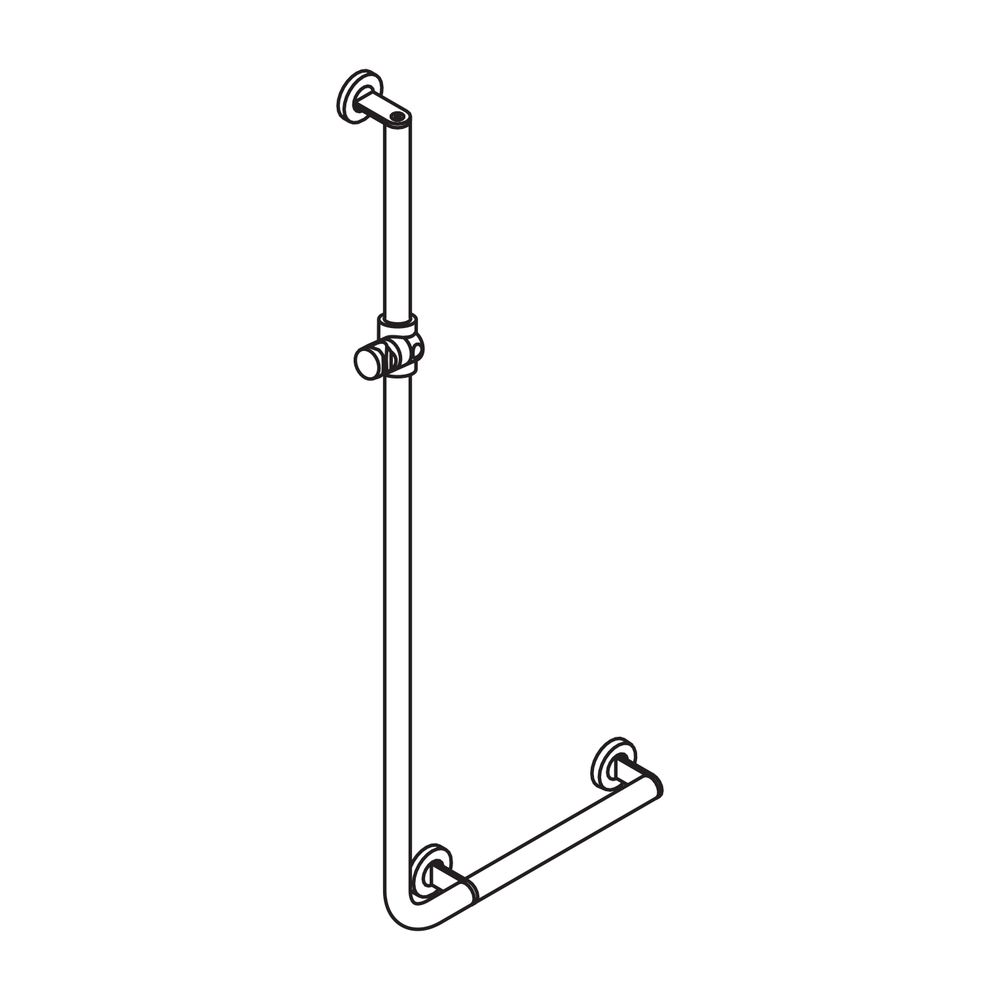 HEWI Winkelgriff mit Brausehalter D 32, 1250x450mm rechts, matt geschliffen Braus... HEWI-900.33.200XA 98 4014885535225 (Abb. 3)