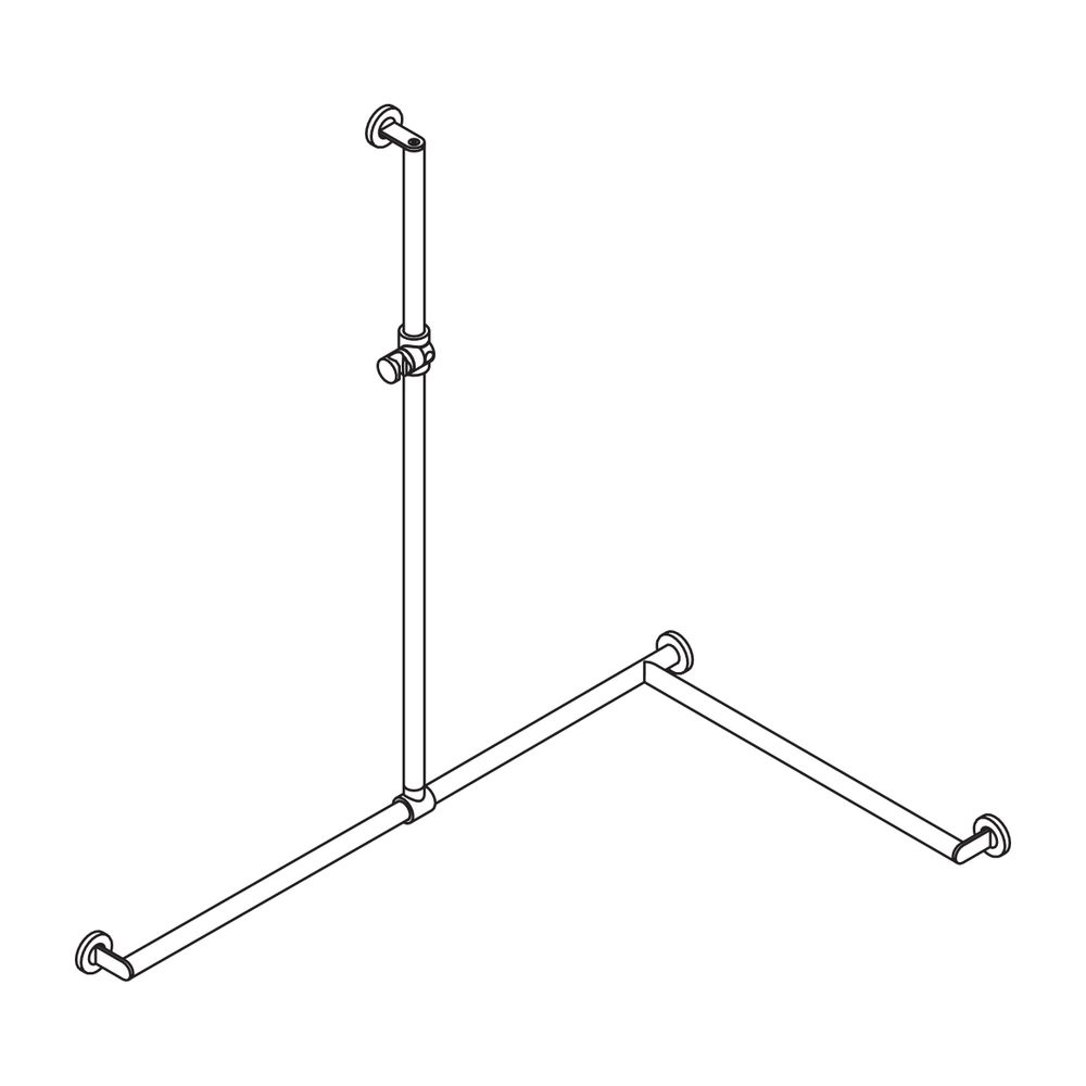 HEWI Duschhandlauf m. verschiebb. Brausehalterstange System 900 1250x1185x765mm r... HEWI-900.35.302XA 92 4014885535492 (Abb. 3)