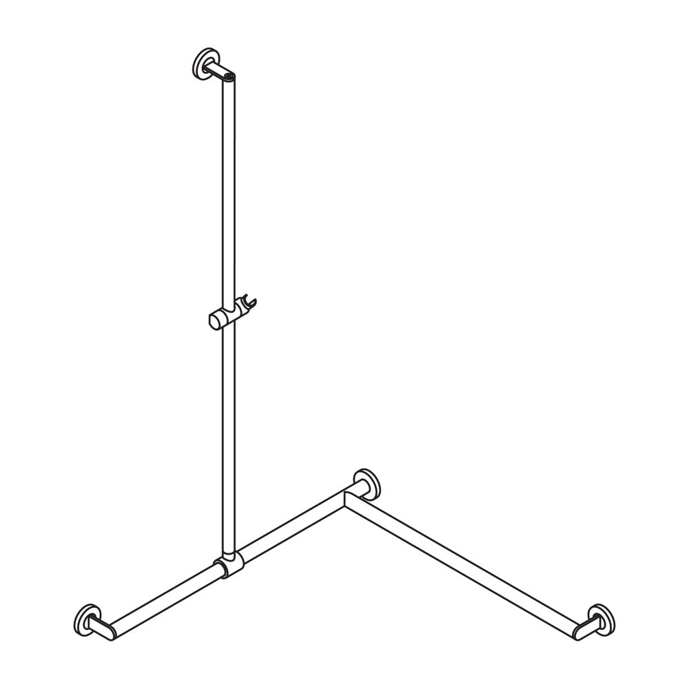 HEWI Duschhandlauf mit verschiebbarer Brausehalterstange Stystem 900 D 25/30, 1250x7... HEWI-900.35.33040 4014885533009 (Abb. 3)