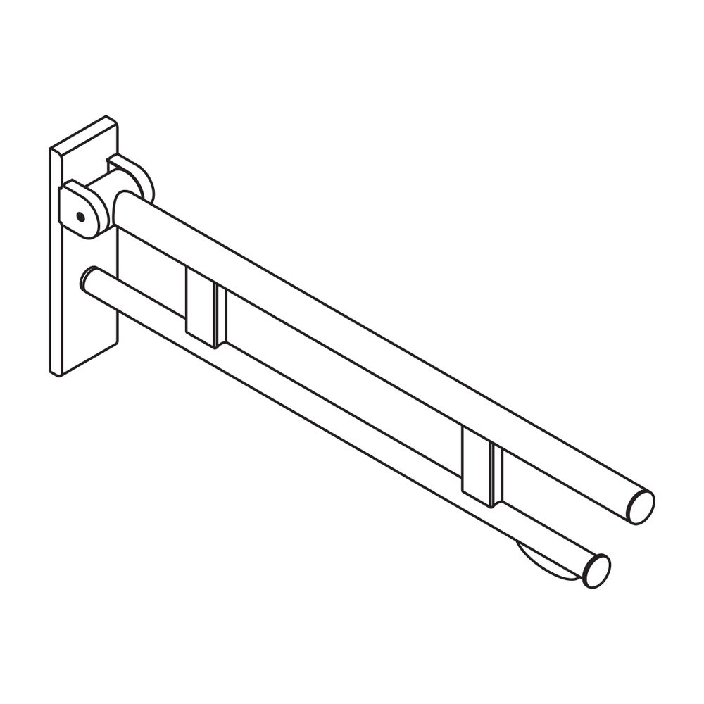 HEWI Stützklappgriff Duo B, PRH, L 750, pulverbeschichtet Weiß tiefmatt... HEWI-900.50.16460 DX 4014885569961 (Abb. 3)