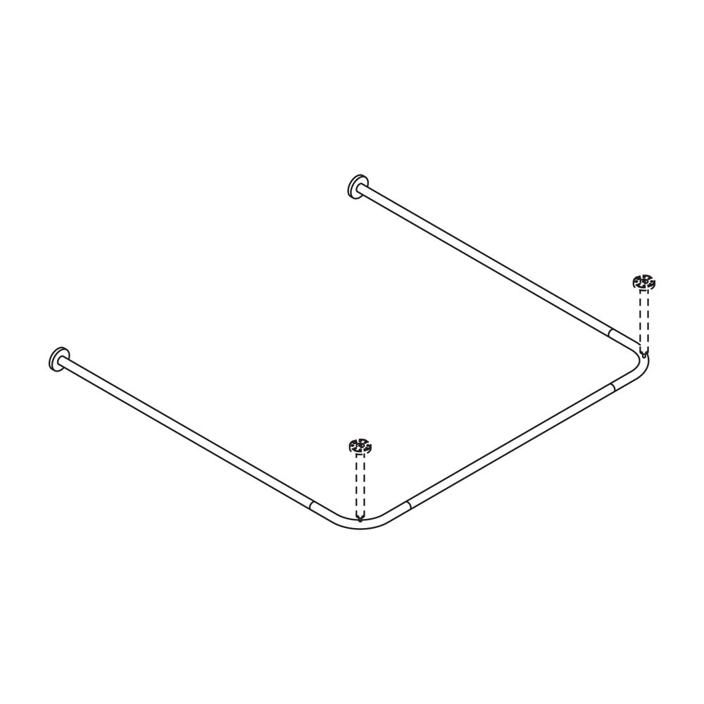 HEWI Vorhangstange D 25mm, 1187x1165x1187mm 34 Ringe, pulverbeschichtet Weiß tief... HEWI-900.34.30160 DX 4014885563228 (Abb. 3)