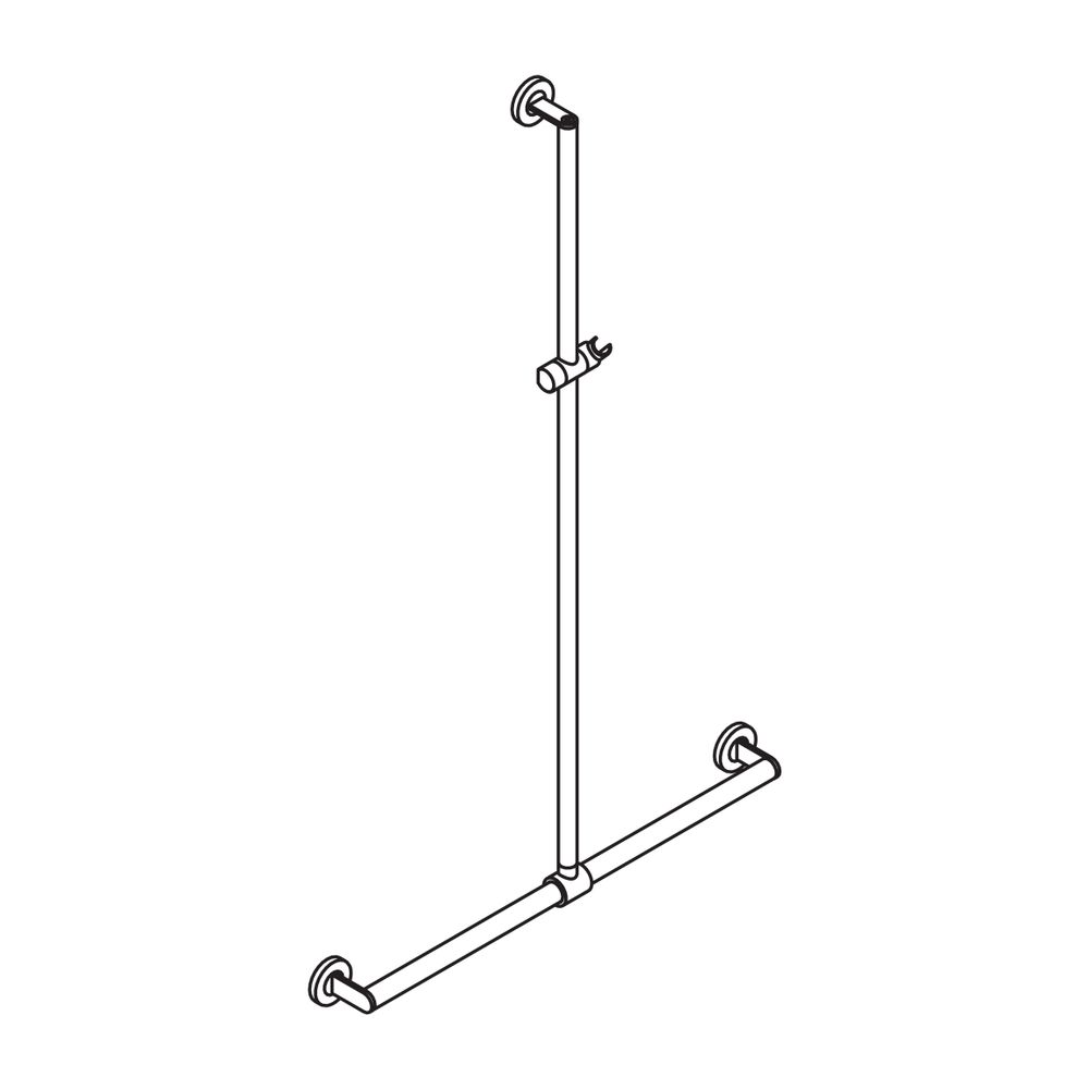 HEWI Duschhandlauf mit verschiebbarer Brausehalterstange Stystem 900 D 25/30, 1250x7... HEWI-900.35.43040 4014885533122 (Abb. 3)