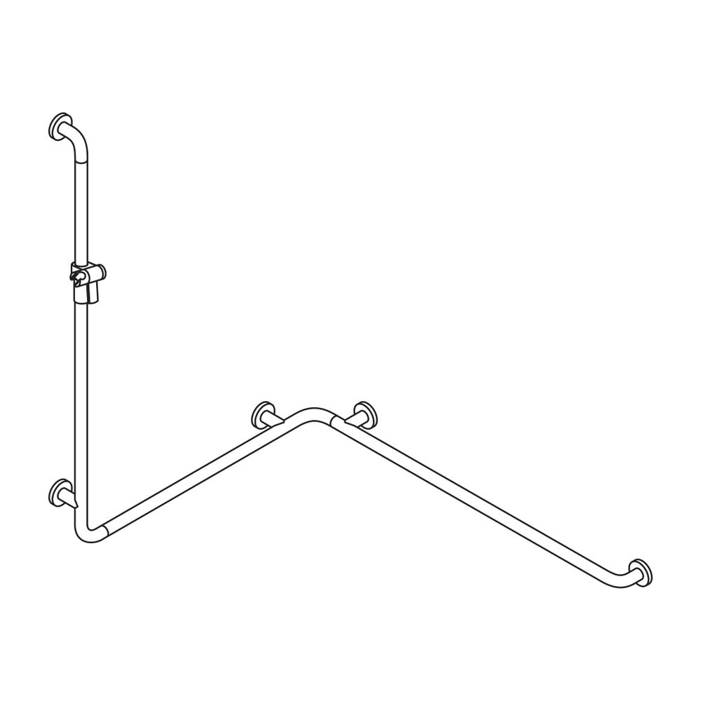 HEWI Duschhandlauf mit Brausehalterstange, Ausführung rechts Serie 805 Classic 110... HEWI-805.35.230R 90 4014885610564 (Abb. 3)