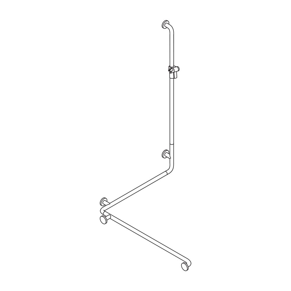 HEWI Duschhandlauf mit Brausehalterstange, Ausführung links Serie 805 Classic 1250... HEWI-805.35.240L 90 4014885610601 (Abb. 3)
