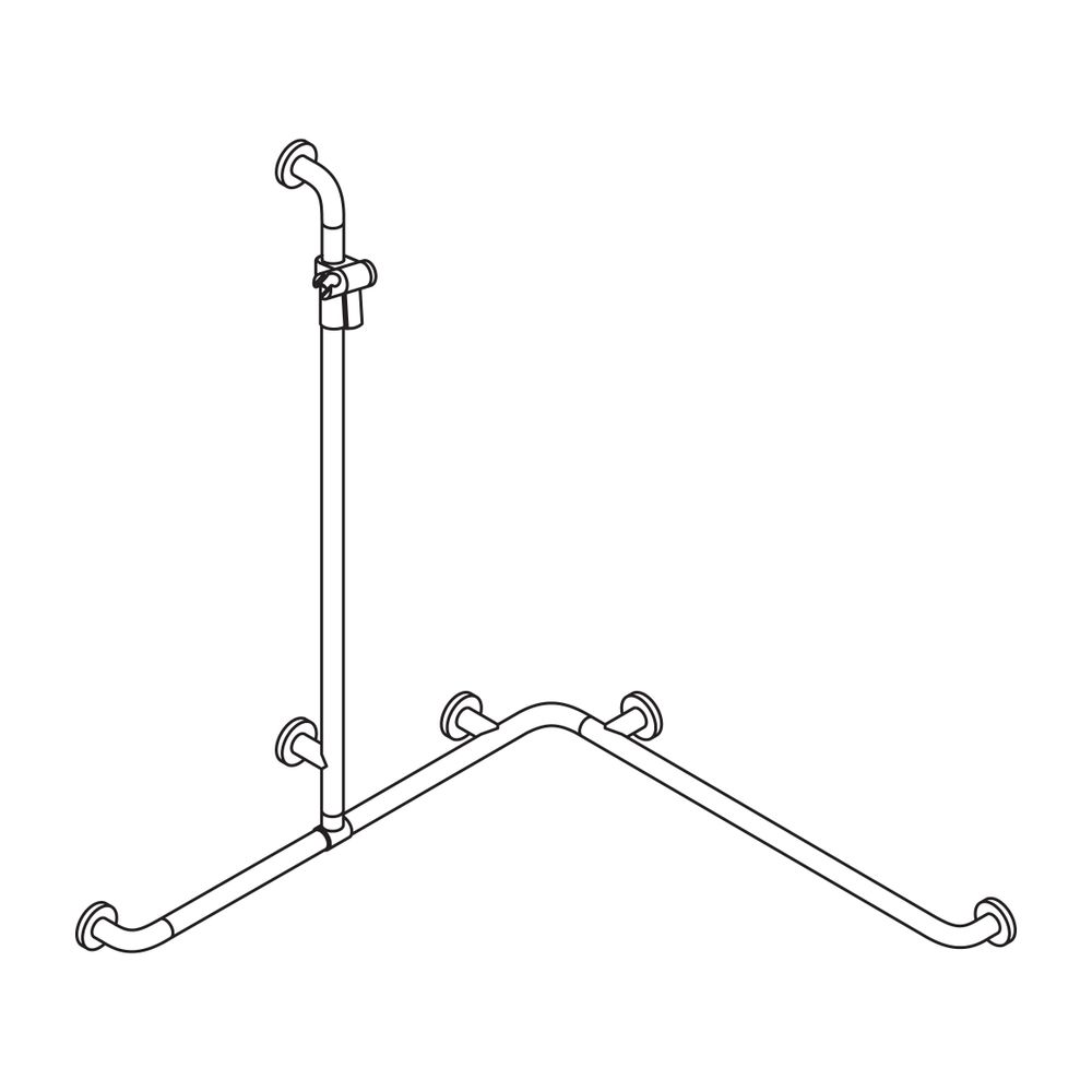 HEWI Duschhandlauf mit verschiebbarer Brausehalterstange Serie 805 Classic 1250x962... HEWI-805.35.350 99 4014885610755 (Abb. 3)
