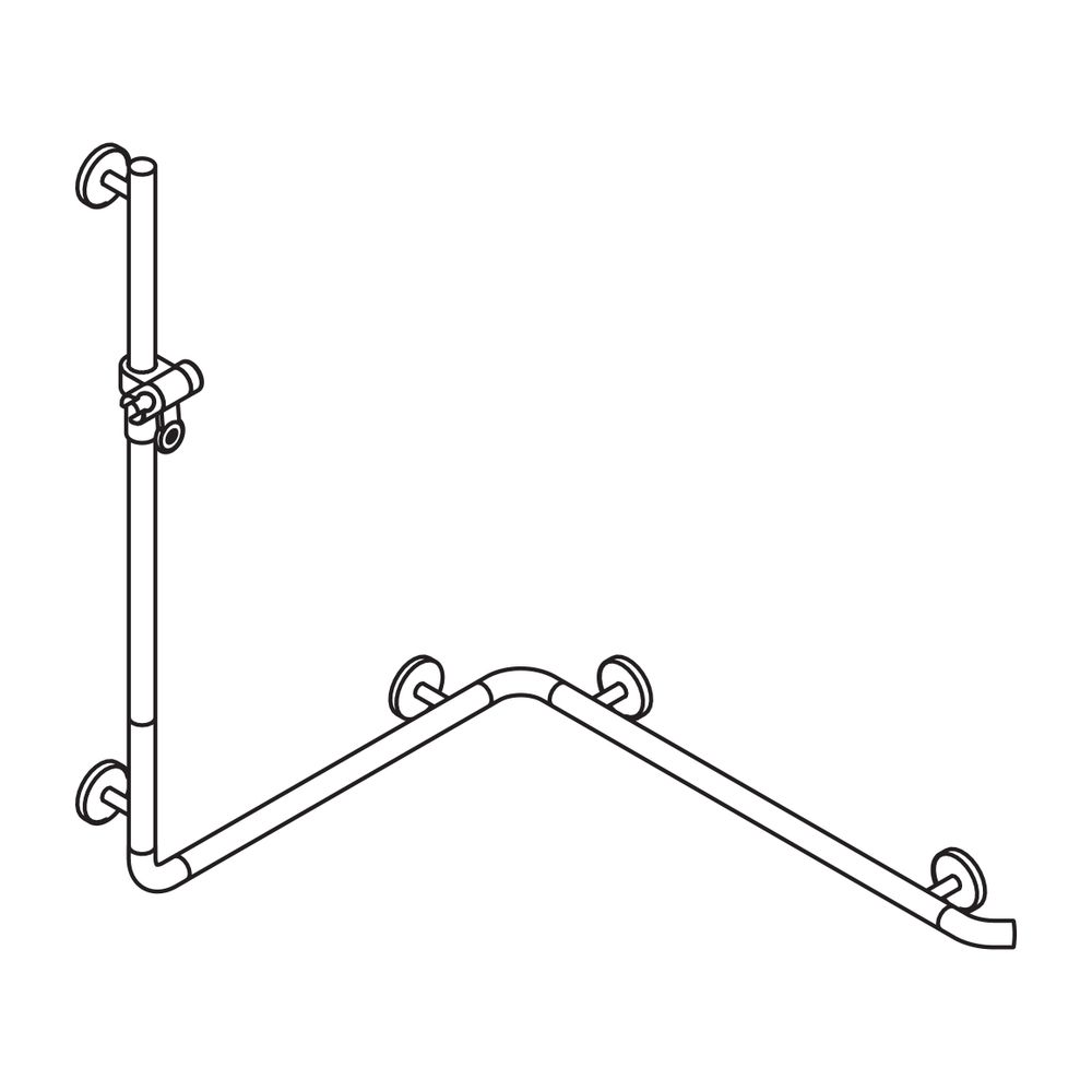 HEWI Duschhandlauf mit Brausehalterstange System 800 K 1100x762x962mm signalweiß,... HEWI-950.35.23091 33 4014885610823 (Abb. 3)