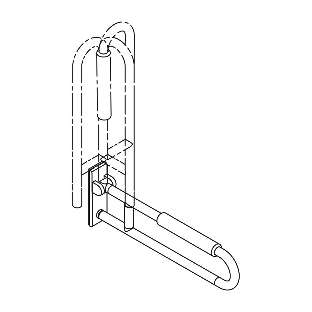 HEWI mobiler Stützklappgriff Serie 801 drehbar, L 750mm, mit Armpolster rubinrot... HEWI-801.50.148 33 4014885615453 (Abb. 3)