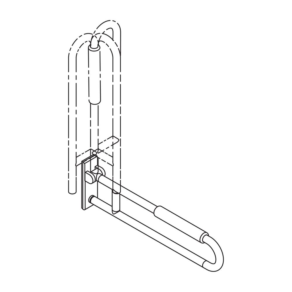 HEWI mobiler Stützklappgriff Serie 801 drehbar, L 850mm, mit Armpolster senfgelb... HEWI-801.50.128 18 4014885614791 (Abb. 3)