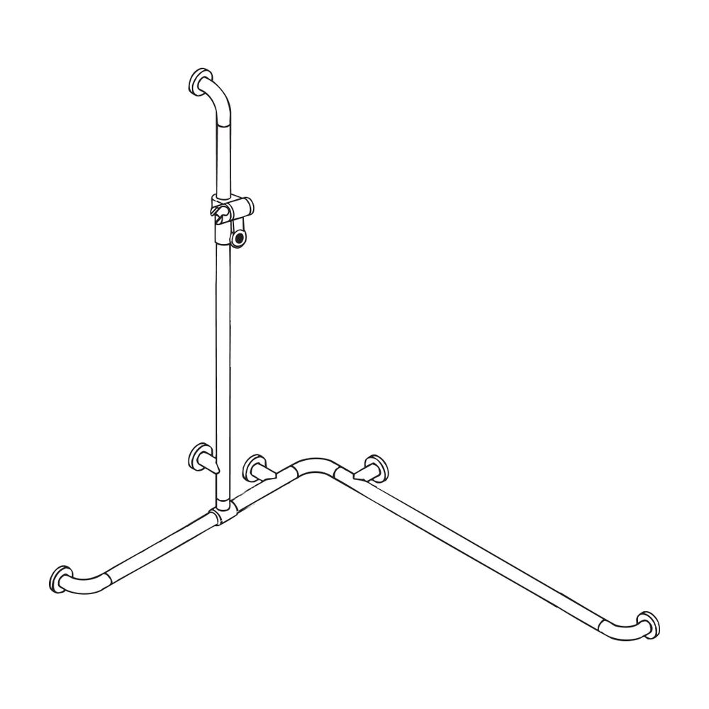 HEWI Duschhandlauf mit verschiebbarer Brausehalterstange mit Aluminiumkern 1100 x 7... HEWI-801.35.366 33 4014885662051 (Abb. 3)