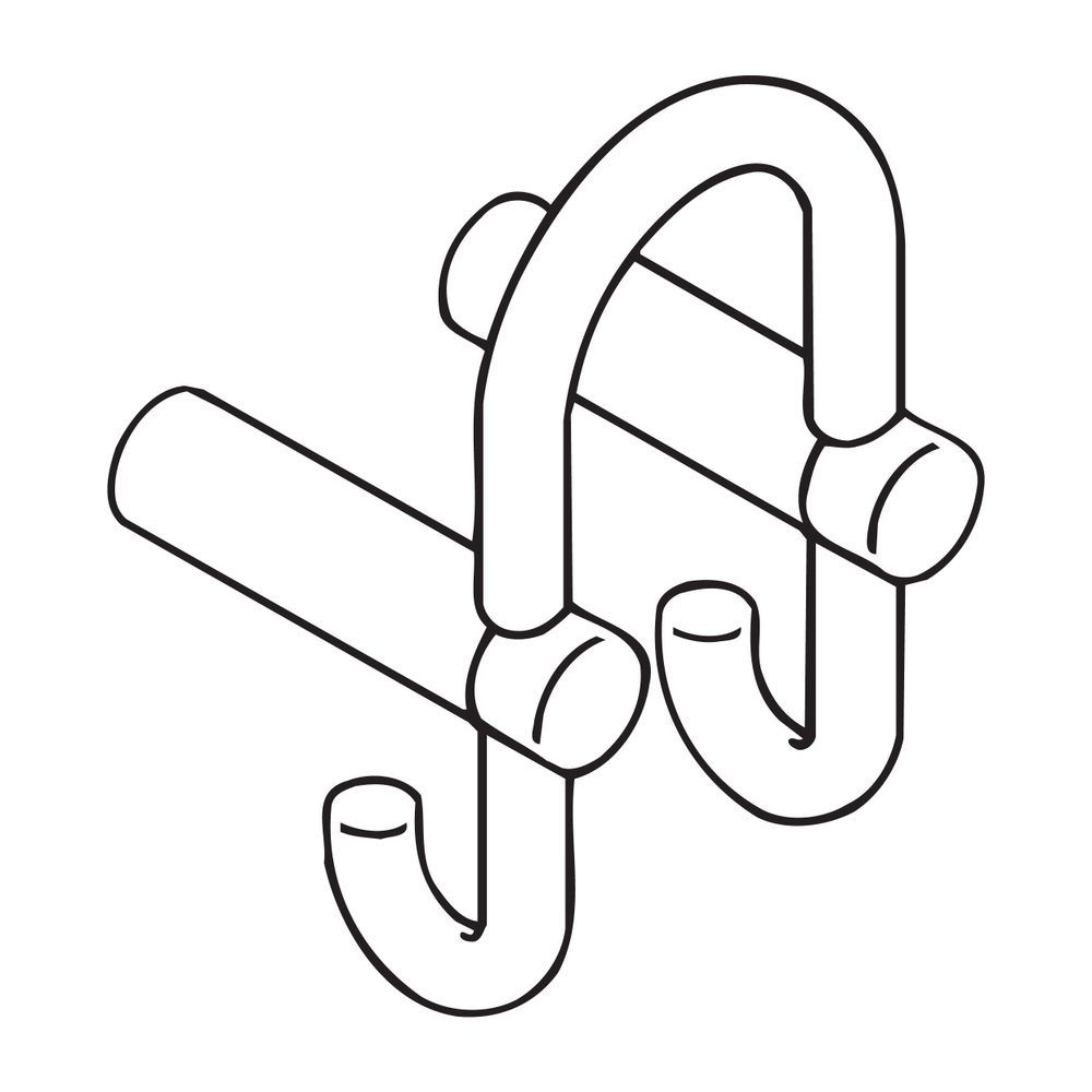 HEWI Garderobendoppelhaken Serie 801 Haken nach hinten zeigend signalweiß... HEWI-801.90.030 98 4014884965863 (Abb. 3)