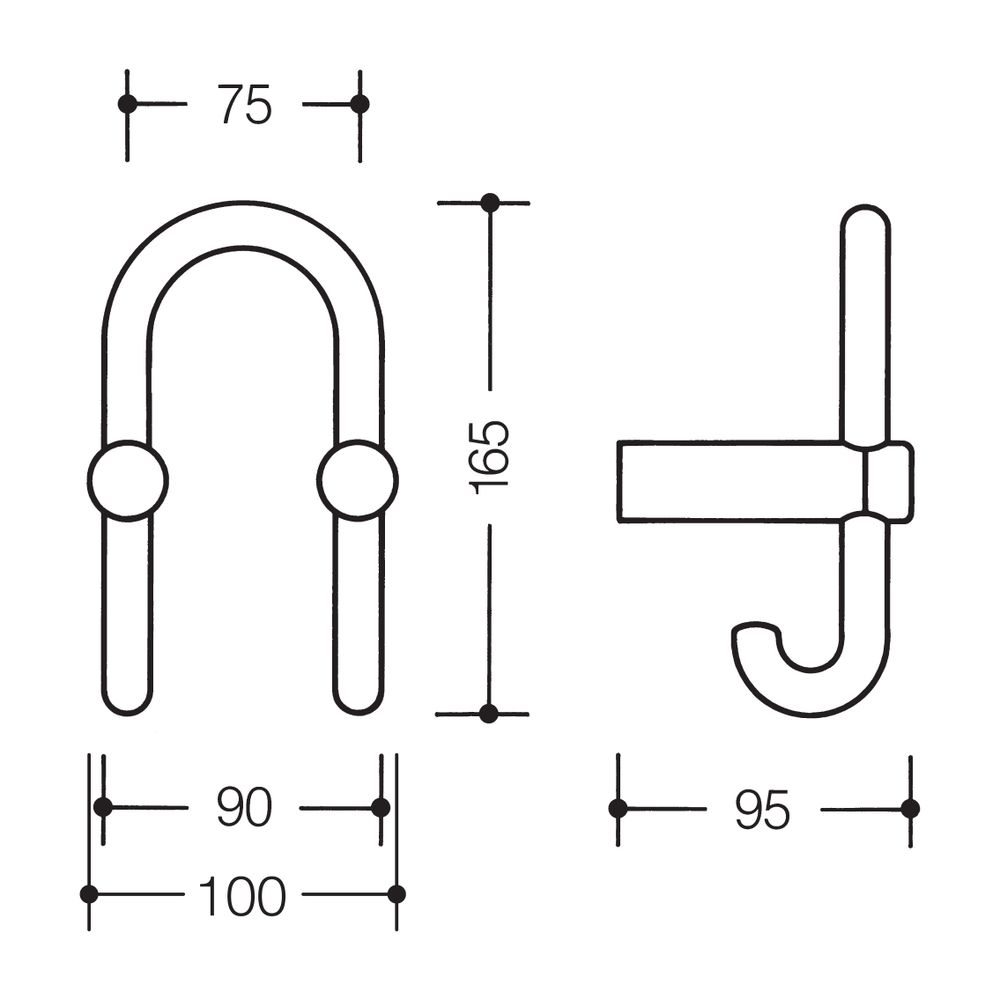 HEWI Garderobendoppelhaken Serie 801 Haken nach hinten zeigend signalweiß... HEWI-801.90.030 98 4014884965863 (Abb. 2)