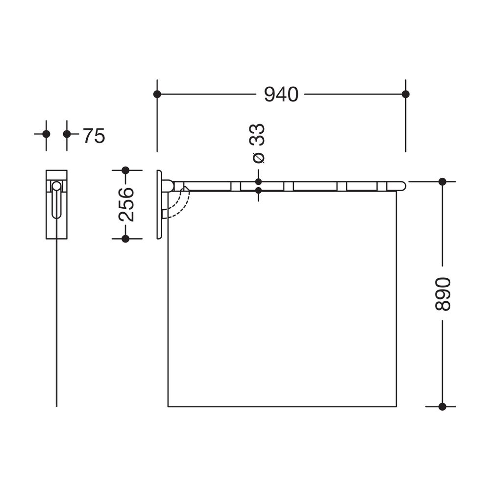 HEWI Duschspritzschutz Serie 805 edst., Dekor uni weiß... HEWI-805.52.20030 4014884934166 (Abb. 2)