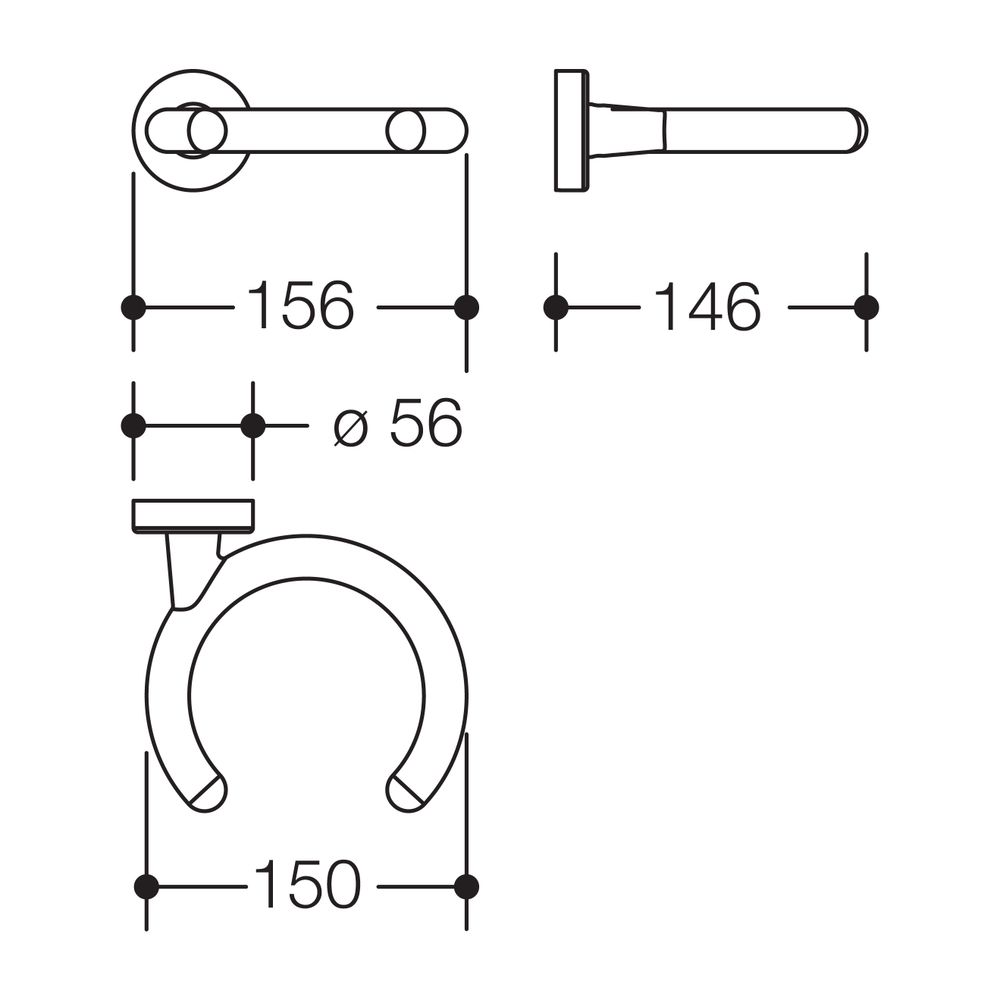 HEWI Gehhilfenhalter, 150x146x56mm, Polyamid, Reinweiß, 950.90.60090 99... HEWI-950.90.60090 99 4014884974353 (Abb. 2)
