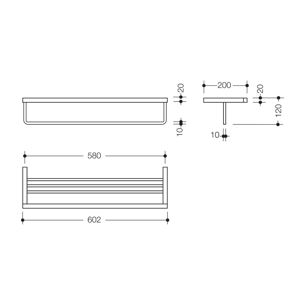 HEWI Badetuchablage System 100, chrom, Breite: 602mm... HEWI-100.30.10040 4014884942543 (Abb. 2)