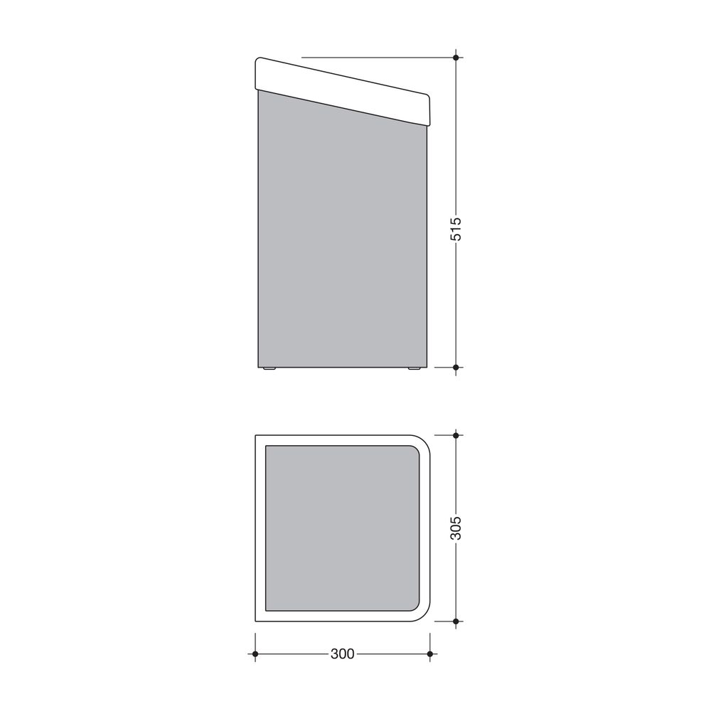 HEWI Papierhandtuchkorb Serie 477 matt, Abfallbehälter für benutzte Papierhandtüc... HEWI-477.05B20011 97 4014885588344 (Abb. 2)