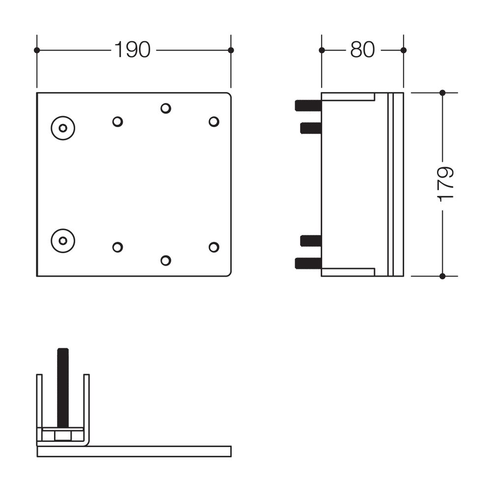HEWI Zusatzset Stützklappgriff-Griff S 50, für Stützklappgriffe 950.50.... HEWI-S50.02.00020 4014885464112 (Abb. 2)