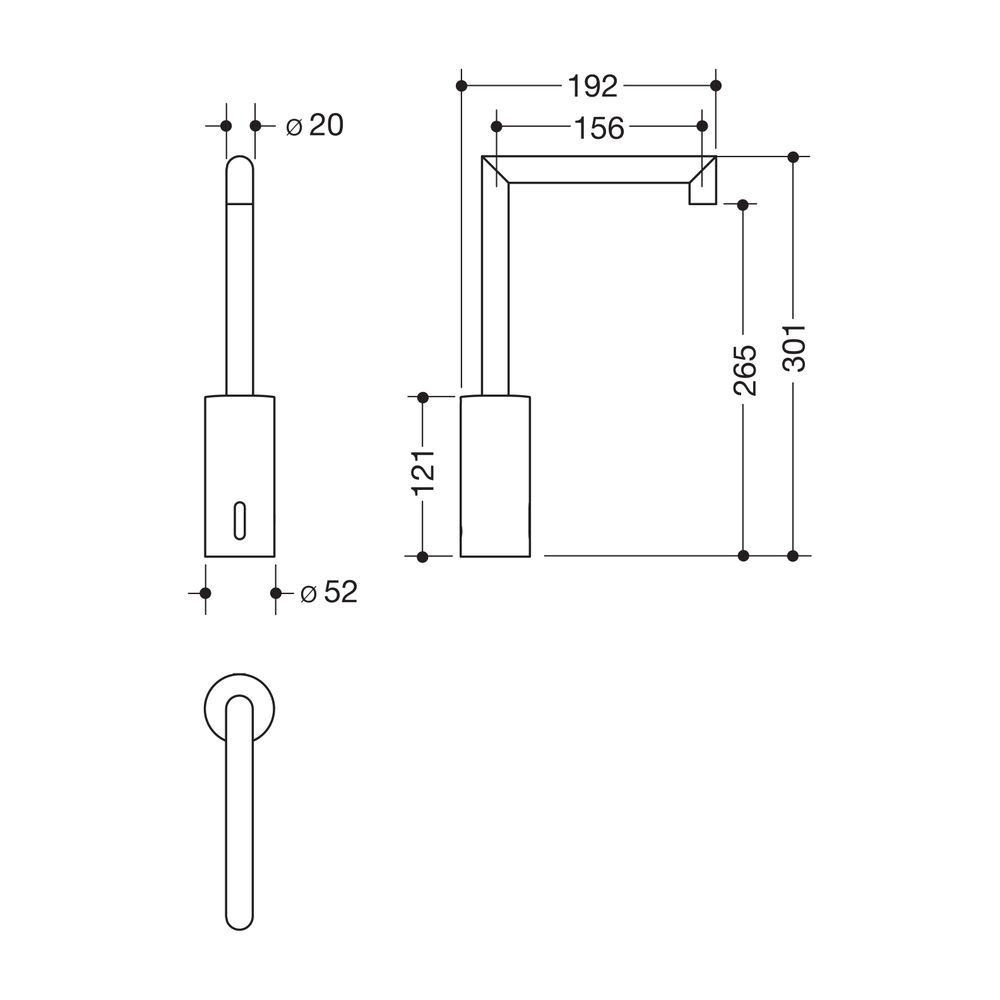 HEWI SENSORIC Waschtischarmatur elektronisch, verchromt, mit Gehrung, Netzbetrieb... HEWI-AQ1.12S23040 4014885484905 (Abb. 2)